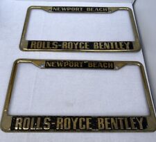 Vintage Rolls Royce Bentley Newport Beach License Plate Frame SET OF 2 Rare picture