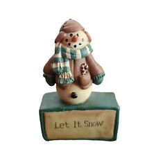 Blossom Bucket Let It Snow Snowman Christmas Winter Figurine Suzi Skoglund picture
