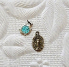 Tiny Catholic Medals, Sterling Lot of 2 picture