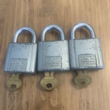 3 Vintage Chicago Lock Co Padlocks With Keys Hardened Made in USA picture