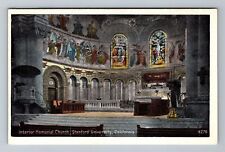 Stanford CA-California, Interior Memorial Church, Vintage Postcard picture