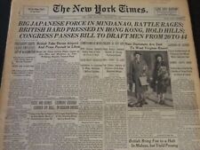 1941 DECEMBER 20 NEW YORK TIMES - BIG JAPANESE FORCE IN MINDANAO - NT 6160 picture