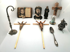Joblot 10 vintage Religious collectable items Jesus bust Crucifixes  our lady picture