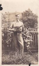 Original Photo YOUNG MAN with MANDOLIN Lancaster Pennsylvania PA c. 1919-1920 C picture