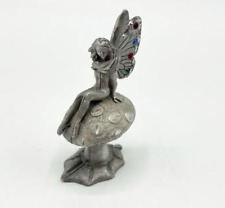 Vintage Spoontiques Pewter Nude Fairy Nymph On Mushroom Figurine HMR1342 2.75