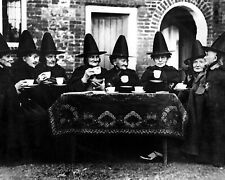 8 Witches Tea Time Dear 1901 8 x 10 Photo reprint  Halloween Art picture