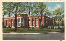 Postcard MI Saginaw Michigan City Hall Unposted 1945 Linen Vintage PC G2088 picture