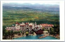 VINTAGE POSTCARD MOHONK HOUSE & RONDOUT VALLEY VIEW AT MOHONK LAKE N.Y. 1920s picture
