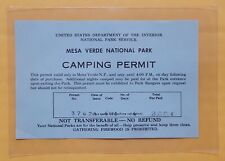 Vintage Camping Permit - Mesa Verde National Park - No Date picture