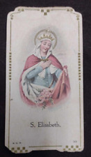 Antique Saint Elizabeth Hungary Prayer Holy Devotional Card Christian picture