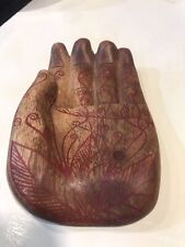 Carved Wood Hand Boho Natural Decor Vintage picture