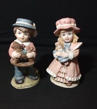 Homco~Victorian Girl and Boy~Vintage Porcelain Figurine Set~#1419~EUC picture