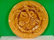 Antique French Golden Majolica Walnut Plate c.1800's picture
