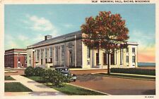 Postcard WI Racine Wisconsin Memorial Hall Unposted Linen Vintage PC f8295 picture