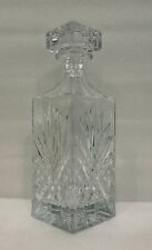 Vintage Bourbon Whiskey Crystal Decanter 10.5” Tall 3.5” Square picture