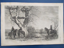 1869 INDIAN BURIAL FUNERAL CEMETERY NEAR FORT LARAMIE MARCH 6th HARPER'S WEEKLY picture
