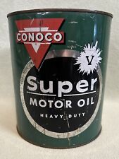 Vintage 1950’s Conoco 1 Gallon Metal Super Heavy Duty Oil Can picture