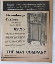 1937 newspaper ad for Stromberg Carlson Radio - 1937 set listen to coronation picture
