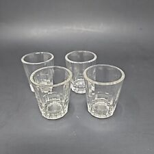 Vintage Federal Shot Glasses Clear Ribbed 3 Oz. Set of 4 MCM Midcentury Barware picture