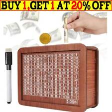 Wooden Piggy Bank Cash Box Money Bank With Counter Money Saving Challenge Box💰 picture