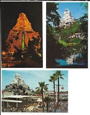 Vintage 3 Postcards Disneyland Matterhorn Night Mountain Terrace picture