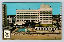 Miami Beach FL-Florida, Aerial The Sans Souer Hotel, Vintage Postcard picture