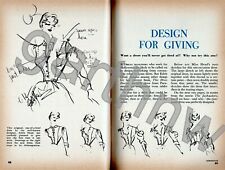 EDITH HEAD 1959 FASHION DESIGN TEAR-AWAY DRESS SKETCHES for THE JAYHAWKERS FILM picture