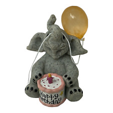 Vtg Quarry Critters Happy Birthday Elephant Figurine Second Nature Design #56528 picture