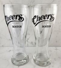 Vintage CHEERS BOSTON Bar 16 oz/Pint Beer Pilsner Glasses - Set of 2- EUC picture