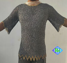 Chainmail Shirt | 6 mm Round Ring dome Riveted With Soiled Ring| Zeg Zag brass-e picture