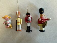 Vintage Miniature Wooden Christmas Tree Ornaments LOT picture