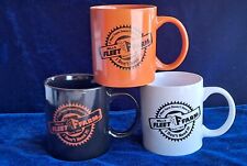 ☕️ Set Of All 3 Mills Fleet Farm Ceramic Coffee Mugs Black / Orange / White ☕️  picture