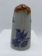Shaker Tonala Mexican Pottery Art 8 hole Shaker Blue Bird Vtg Single picture