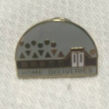Vintage Home Deliveries Half Circle Lapel Hat Pin Gold Tone Enamel Collectible picture