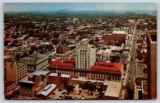 Oklahoma City Oklahoma~Aerial View Skyline From South West~1958 Postcard picture