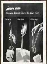 1953 Jonny Mop PRINT AD Put Pad On Clean Toilet Flush Away picture