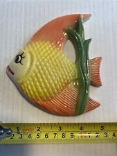 VINTAGE CHALKWARE KITSCHY FISH WALL PLAQUE picture