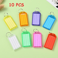 10PCS Plastic Key Tags Label Window Name Label Keychain with Spilt Ring Keyring picture
