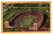 Vintage Linen Postcard - Aerial view of stadium, Ohio State, Columbus, Ohio picture