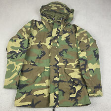 Military Jacket Mens Medium Long Green Camo Cold Weather Parka Hooded Full Zip picture