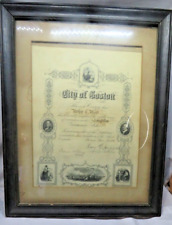 Antique 1898 BOSTON Longfellow Grammer School Diploma Framed picture