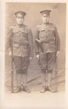 Original WWI RPPC Real Photo Postcard ARMY SOLDIERS RIFLES REVOLVER BAYONET 1409 picture