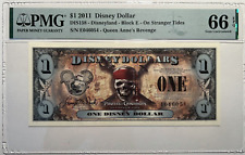 2011 $1 DISNEY DOLLAR ON STRANGER TIDES Pirate DLand Series E046054 PMG 66 6E picture