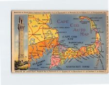 Postcard Cape Cod Auto Map Massachusetts USA picture