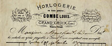 1875 Watchmaking Combe La Grand Cross (Loire) Antique Invoice IN Header Herault picture