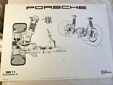 AWESOME RARE Original Porsche 911 Suspension Printing On Laminate 1992 picture