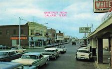 1950's Dalhart Texas Main Street View Rexall Drugs Film Developing TX Postcard picture
