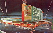 HARVEY'S Wagon Wheel Hotel Casino LAKE TAHOE, NV Night c1960s Vintage Postcard picture