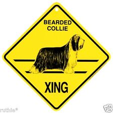 Bearded Collie Dog Crossing Xing Sign New  14 3/8 x 14 3/8 picture