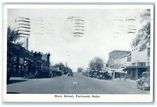 1940  Main Street Business District Cars Fairmont Nebraska NE Posted Postcard picture